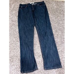 American Glamour Badgley Mischka Dark Wash Straight Leg Jeans Womens 18W Blue